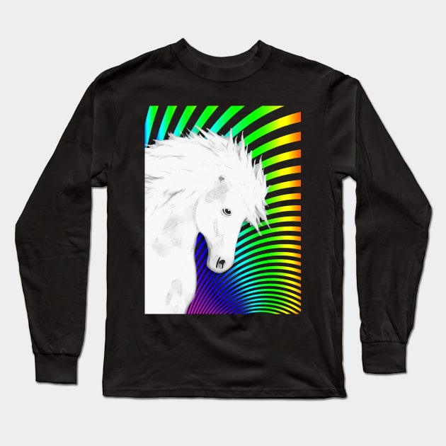 Horse Lovers Magical White Horse Long Sleeve T-Shirt by KC Morcom aka KCM Gems n Bling aka KCM Inspirations